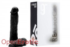 Realistic Cock - 9 Zoll - with Scrotum - Black 