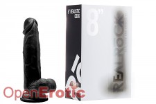 Realistic Cock - 8 Zoll - with Scrotum - Black 