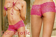 Spitzenpanty mit floralem Muster - Pink - L 