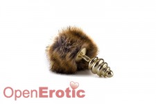 Extra Feel Bunny Tail Buttplug - Gold 