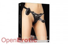 Vibrating Butterfly Strap-On - Black 