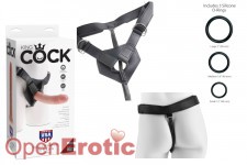 Strap On Harness with Cock - 8 Inch - White 