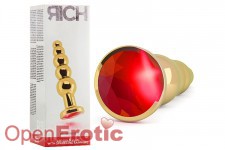 Gold Plug - 4,9 Inch - Red Sapphire 
