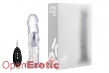 Vibrating Realistic Cock - 8 Inch - with Remote Control - Transparent 