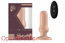 Buttplug - Rubber Vibrating - 5 Inch - Model 4 - Flesh 