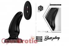 Buttplug - Rubber Vibrating - 5 Inch - Model 7 - Black 