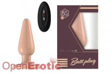 Buttplug - Rubber Vibrating - 5 Inch - Model 1 - Flesh 