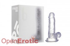 Realistic Cock - 6 Inch - with Scrotum - Transparent 
