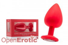 Extra Large Diamont Butt Plug - Red 