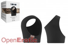 No. 45 - Cockring with Ball Strap - Black 
