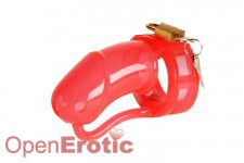 Penis Cage Silicone large - red-clear 