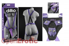 Dillio Purple - 7 Inch Strap-On Suspender Harness Set 
