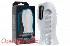 OptiMALE - Ultraskyn Vibrating Stroker - Massage Beads - Frost 