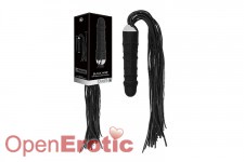 Black Whip with Realistic Silicone Dildo - Black 