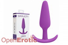 Gilles - Medium Cork Butt-Plug with Handles - Purple 