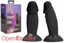 4 Inch Realistic Dildo - Black 