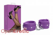 Plush Leather Ankle Cuffs Premium - Purple 