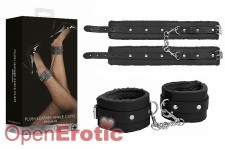 Plush Leather Ankle Cuffs Premium - Black 