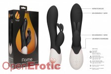 Flame - Rechargeable Heating G-Spot Rabbit Vibrator - Black 