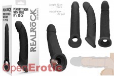 Penis Extender with Rings - 22 cm - Black 