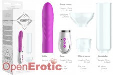 Twister - 4 in 1 Rechargeable Couples Pump Kit - Purple 